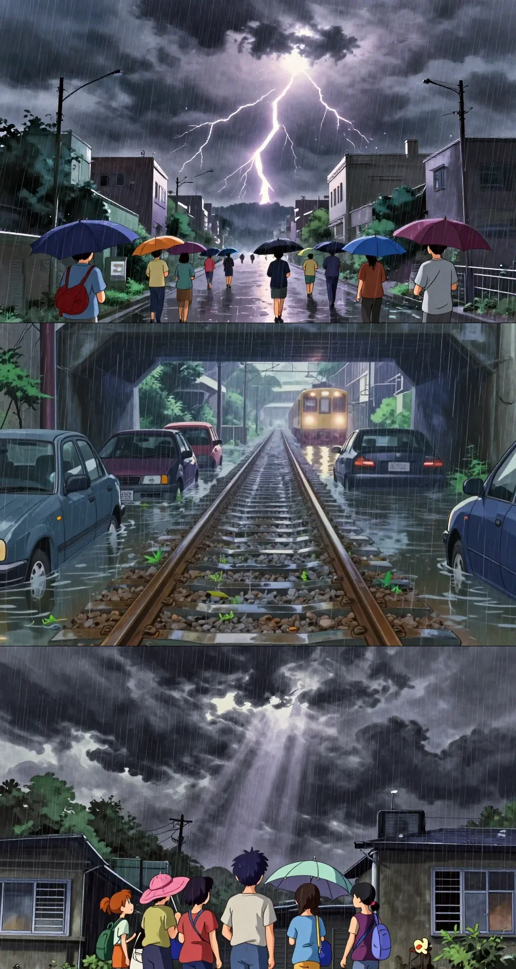 苗栗各地清晨持續大雷雨 海線鐵路後龍、大山路段水淹鐵軌交通中斷 - 聯合新聞網